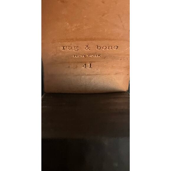 Rag & Bone Black Suede Leather Almond Toe Ankle Bootie Boots Block Heel Sz 11 - Picture 8 of 11